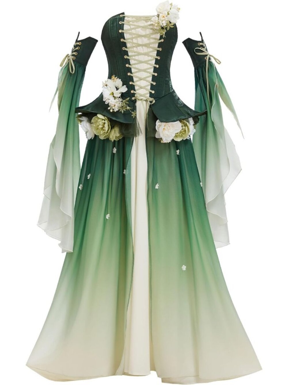 Flower Fairy Costume for Women | Medieval Renaissance Dress | Elf Outfit for